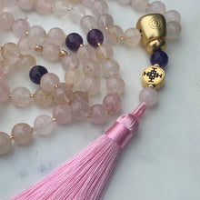 Load image into Gallery viewer, MALA - Rose Quartz for Love, Amethyst for Health and Wealth