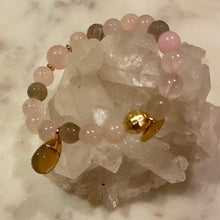 Load image into Gallery viewer, ROSE QUARTZ with NATURAL STRIPED AGATE With Rose Quartz - The Stones of Love & Success, 8mm