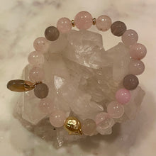 Load image into Gallery viewer, ROSE QUARTZ with NATURAL STRIPED AGATE With Rose Quartz - The Stones of Love & Success, 8mm