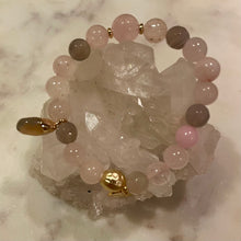 Load image into Gallery viewer, ROSE QUARTZ with NATURAL STRIPED AGATE With Rose Quartz - The Stones of Love & Success, 8mm
