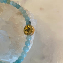 Load image into Gallery viewer, ANKLE JEWLERY AMAZONITE with Gold Bead - The Stone of Luck & Peace, with Golad bead, 4mm "SUMMER COLLECTION"