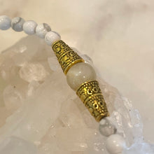 Load image into Gallery viewer, ANCLE JEWELRY, HOWLITE with Moonstone & Gold - The Stone of Inner Balance, 4mm "SUMMER COLLECTION"