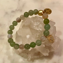 Load image into Gallery viewer, GREEN AVENTURINE with NATURAL STRIPED AGATE The Stones of Opportunity, Wealth & Love, 8mm