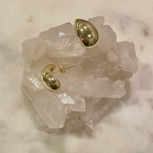 Load image into Gallery viewer, "GRACE" 18K GOLD, Brass Teardrop Hubs/Earrings, Length: 2.0 cm/ Width:1.0 cm