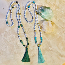 Load image into Gallery viewer, MALA - Summer Collection: HOWLITE with MALACHITE, GREEN AVENTURINE, AQUAMARINE - The Stones of Inner Peace, Transformatio, Wealth & Marture Love