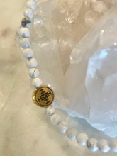 Load image into Gallery viewer, HOWLITE with Moonstone ANKLET JEWLERY - The Stone of Emotional Healing, 4mm "SUMMER COLLECTION"