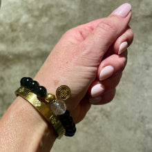 Load image into Gallery viewer, BLACK OBSIDION with CLEAR QUARTZ, The Stones of Grounding, Protection, Inner Truthfullness & Clarity, 8mm (Copy)