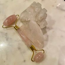 Load image into Gallery viewer, ROSE QUARTZ FACE ROLLER & GUA SHA - The Stone of Love