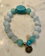 Load image into Gallery viewer, AQUAMARINE, TURQUOISE & GREEN JADE - The Stones of Communications and Luck, 10mm