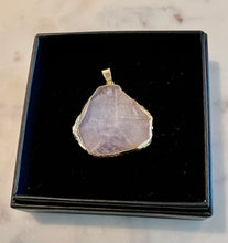 Load image into Gallery viewer, CLEAR QUARTZ CRYSTAL JEWELRY PENDANT, GOLD COATING, 5cm
