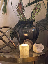 Load image into Gallery viewer, "WELCOME LOVE" SELENITE TEALIGHT CANDEL HOLDER, SMALL, INTERIOR - The Stone of Purity & Protection