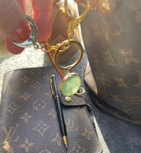 Load image into Gallery viewer, NATURAL BLACK AGATE, The Stone of Protection - KEY RING/PURSE CHARM - NØKKELRING