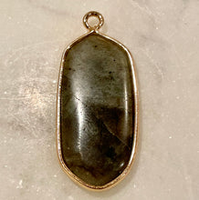 Load image into Gallery viewer, LABRADORITE, CRYSTAL JEWELRY, PENDANT, GOLD COATING, 2cm