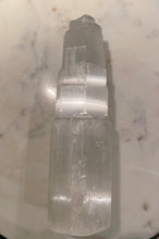 Load image into Gallery viewer, "ENERGY TOWER" OF SELENITE, INTERIOR - The Stone of Purity & Protection, Medium