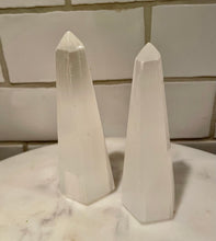 Load image into Gallery viewer, THE MAGIC SELENITE CRYSTAL PYRAMIDE, INTERIOR - The Stone of Purity & Protection