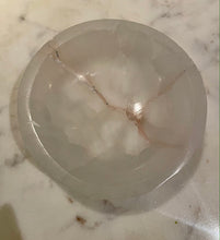 Load image into Gallery viewer, "GRATEFUL" SELENITE CRYSTAL BOWL, SMALL, INTERIOR - The Stone of Purity & Protection