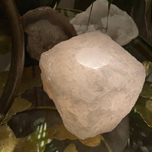 Load image into Gallery viewer, "ICE" QUARTZ CRYSTAL TEALIGHT CANDEL HOLDER, INTERIOR - The Stone of Power