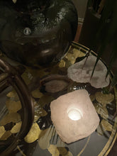 Load image into Gallery viewer, "ICE" QUARTZ CRYSTAL TEALIGHT CANDEL HOLDER, INTERIOR - The Stone of Power