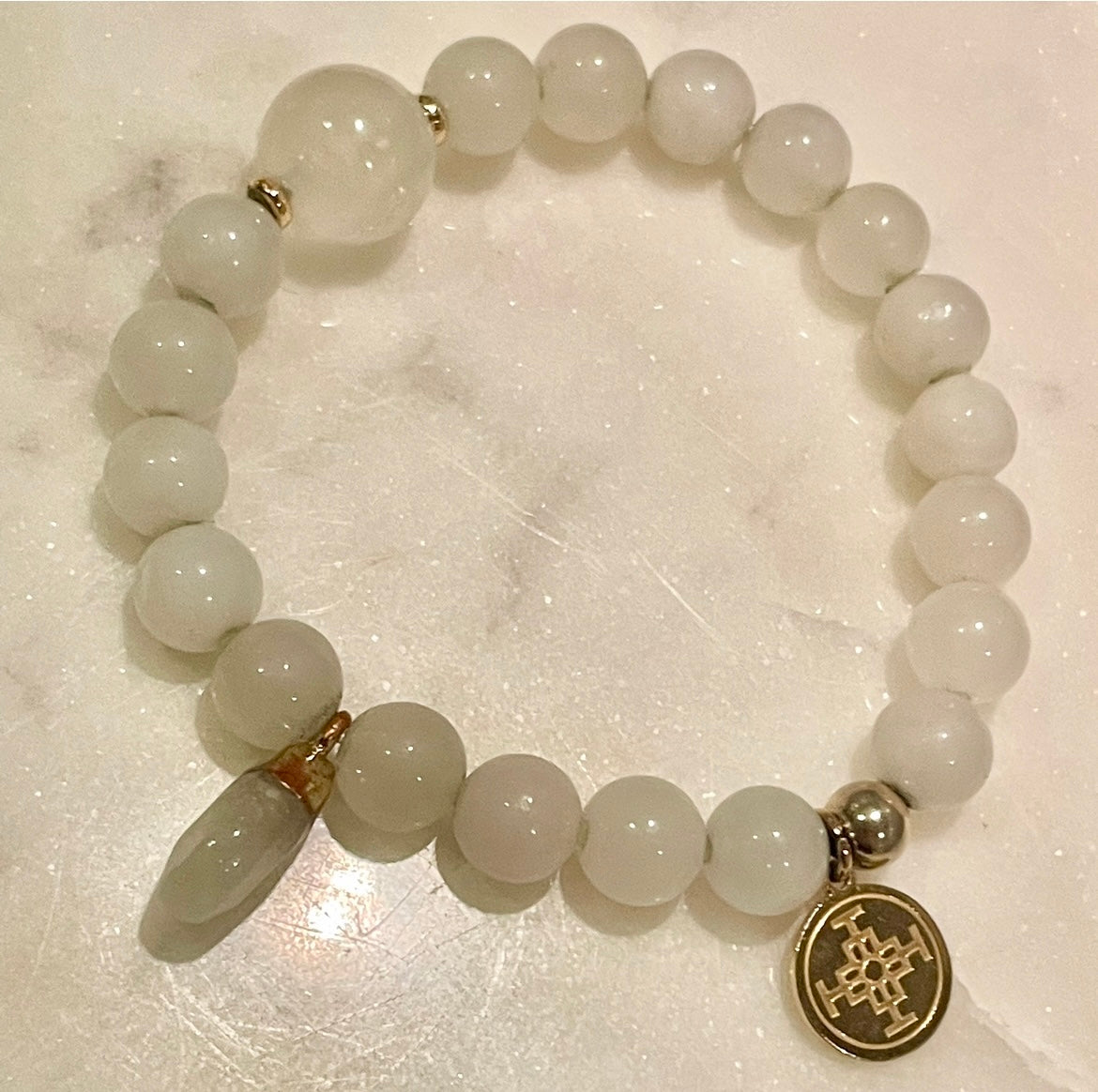 NATURAL WHITE MOONSTONE The Goddess Stone, 8mm House of Balance Shop