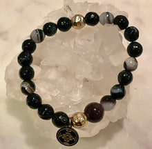 Load image into Gallery viewer, NATURAL BLACK AGATE - The Stone of Grounding and Protection, 8mm Faceted