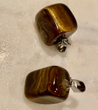 Load image into Gallery viewer, TIGER EYE, CRYSTAL JEWELRY PENDANT, SILVER COATING, 1,2cm