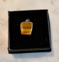 Load image into Gallery viewer, TIGER EYE, CRYSTAL JEWELRY PENDANT, SILVER COATING, 1,2cm