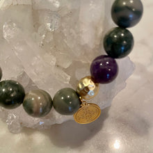 Load image into Gallery viewer, GREEN LINE JASPER - The Stone of Health and Inner Balance, 10mm