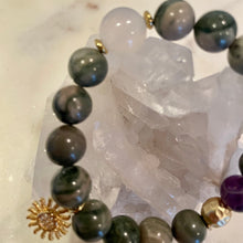 Load image into Gallery viewer, GREEN LINE JASPER - The Stone of Health and Inner Balance, 10mm