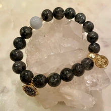 Load image into Gallery viewer, ONYX with CLEAR QUARTZ, The Stones of Grounding, Protection &amp; Clarity, 8mm
